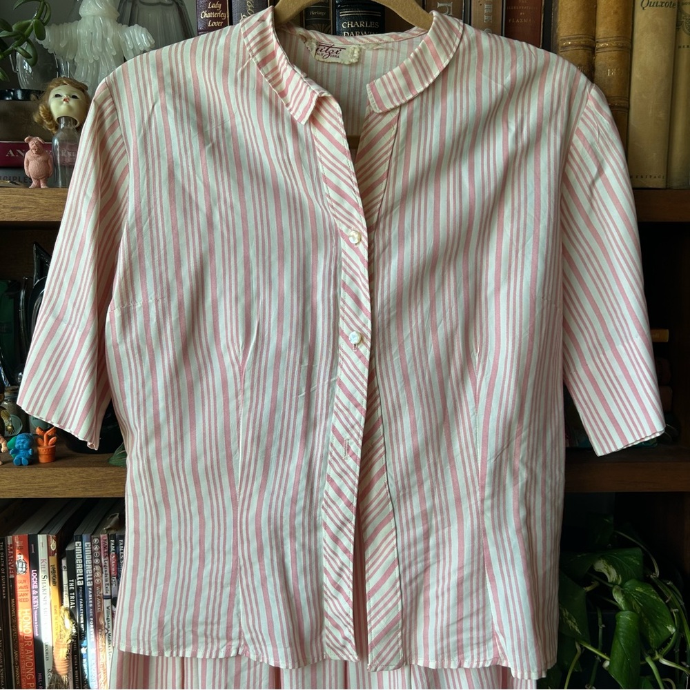 Vintage 50s candy striper skirt set - Picture 6 of 15